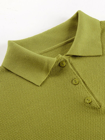 Relaxed Fit Strick-Polopullover mit klassischem Kragen für Damen 2025