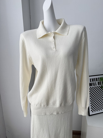 Relaxed Fit Strick-Polopullover mit klassischem Kragen für Damen 2025