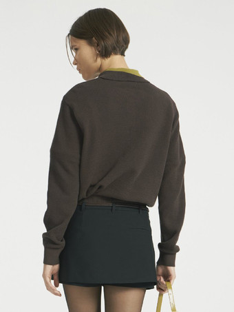 Relaxed Fit Strick-Polopullover mit klassischem Kragen für Damen 2025