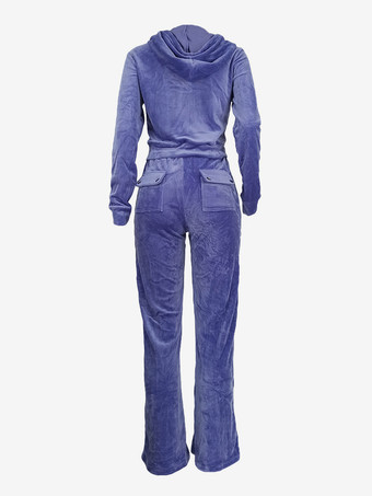 Conjunto de chándal de terciopelo con capucha y pantalón para mujer (2025)