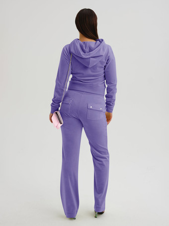 Conjunto de chándal de terciopelo con capucha y pantalón para mujer (2025)