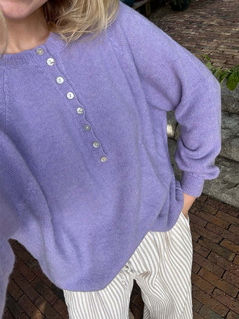 カジュアルオーバーサイズヘンリーセーター（ラグランスリーブ、レディース）2025年