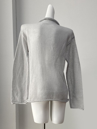 Top in maglia trasparente a maniche lunghe per donna 2025