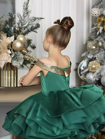 クリスマスガールパーティードレス 特別な日のためのドレス ノースリーブ フリル