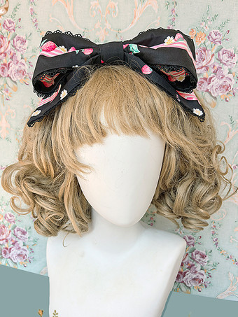 Sweet Lolita Headwear Bows Ruffles Strawberry Pattern Accessories