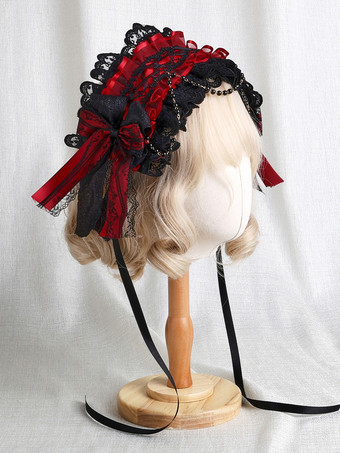 Coiffe gothique Lolita à fleurs bicolores rouges et noires accessoires pour coiffure
