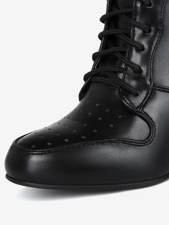 ブラックウェッジブーツ レディース ポインテッドトゥ レースアップブーツ