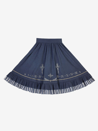 クラシックなロリータスーツ、白いブラウスと青いスカート、コルセットの3点セット、スチームパンク時代のスタイルのロリータコスチューム