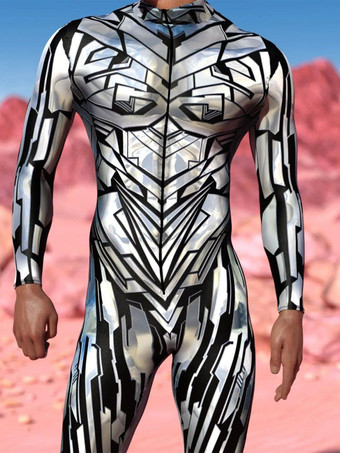 Patterned Zentai Suits Steampunk Mech Bodysuit 3D Printed Tight Jumpsuit