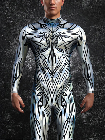 Patterned Zentai Suits Steampunk Mech Bodysuit 3D Printed Tight Jumpsuit