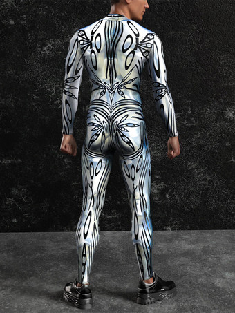 Patterned Zentai Suits Steampunk Mech Bodysuit 3D Printed Tight Jumpsuit