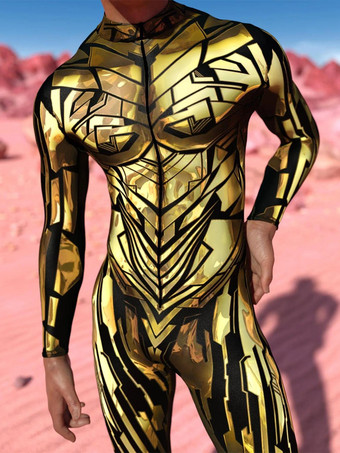 Patterned Zentai Suits Steampunk Mech Bodysuit 3D Printed Tight Jumpsuit