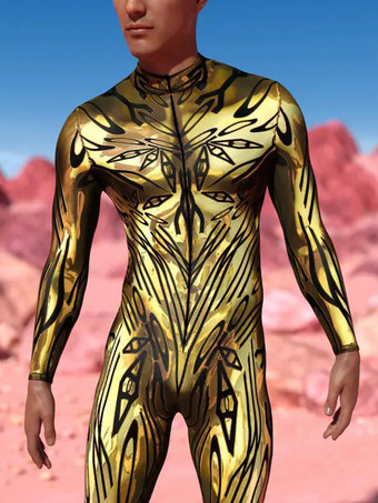 Patterned Zentai Suits Steampunk Mech Bodysuit 3D Printed Tight Jumpsuit