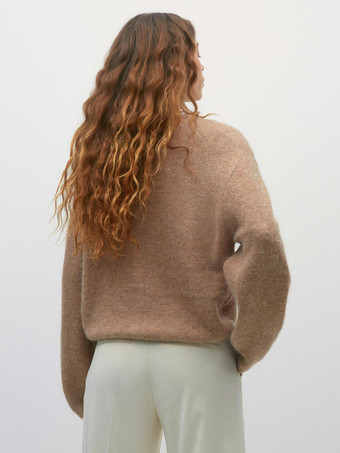 Cárdigan básico de punto con cuello redondo para mujer 2025