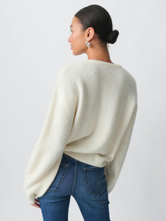 Cárdigan básico de punto con cuello redondo para mujer 2025