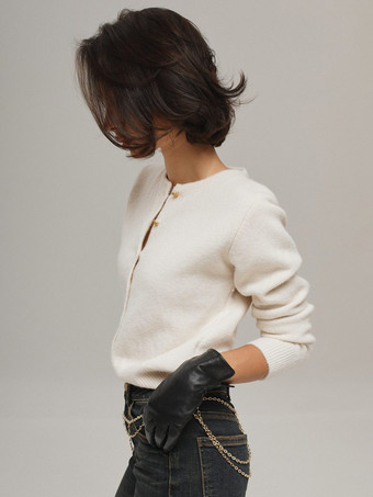 Cardigan in maglia basic con bottoni dorati per donna 2025