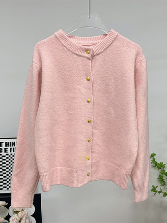 RosaCardigan in maglia basic con bottoni dorati per donna 2025