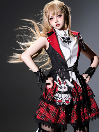 ゴシックロリータスーツフード付きジャケットとブラウスとスカートの3点セットミッドナイトバニーロックゴシックロリータスーツ