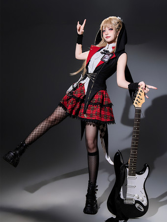 ゴシックロリータスーツフード付きジャケットとブラウスとスカートの3点セットミッドナイトバニーロックゴシックロリータスーツ