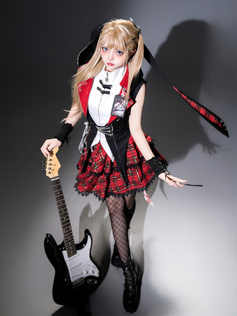 ゴシックロリータスーツフード付きジャケットとブラウスとスカートの3点セットミッドナイトバニーロックゴシックロリータスーツ