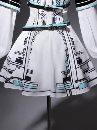 ゴシックロリータドレス フューチャーバトルプリンセス パンクテックスタイル JSK ヘッドピースとアームスリーブ付き