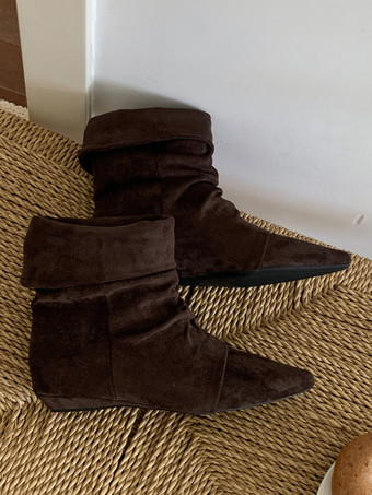 Stivaletti da donna con punta a punta tacco a zeppa e stivaletti piatti