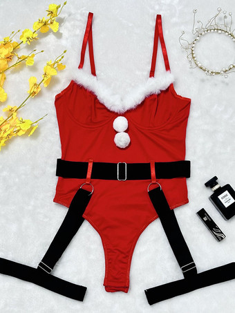 Costumi sexy natalizi da donna tuta bicolore orsacchiotti