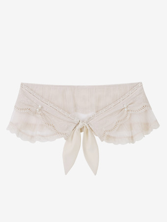 クラシカルロリータ3点セット ホワイトレースブラウス、ブループリーツスカート、シフォンショール