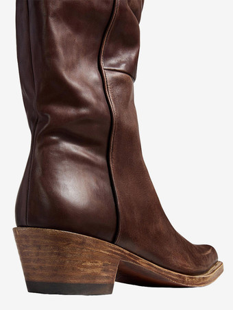 ブラックフラットブーツ ポインテッドトゥ ルーシュ ミドルカーフブーツ