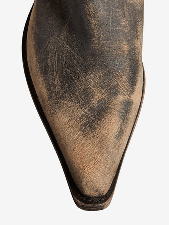 ブラックフラットブーツ ポインテッドトゥ ルーシュ ミドルカーフブーツ