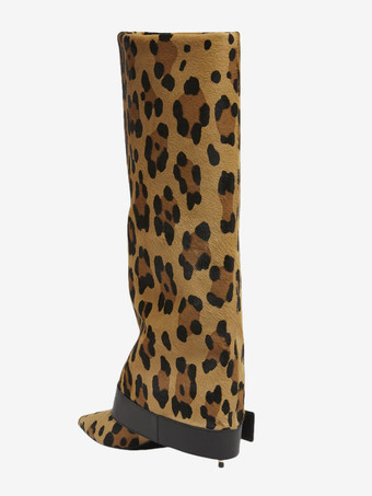 ブラックニーハイブーツ ポインテッドトゥ バックルディテール ハイヒールブーツ