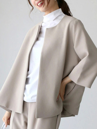 エレガント セットアップ ラウンドネック ディープアプリコット 半袖 無地 シンプル レディースファッション