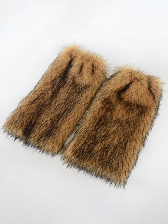 レディースニーウォーマーフェイクファーブーツカフス