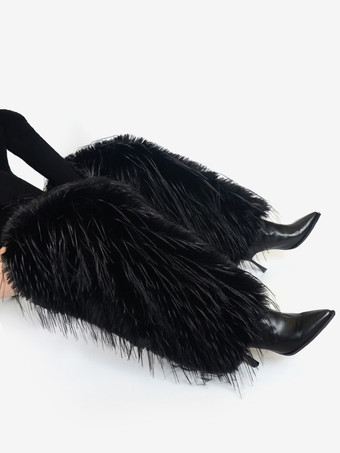 レディースニーウォーマーフェイクファーブーツカフス