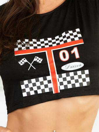 セクシーなレースカードライバーコスチュームポリエステルトップスカートセット