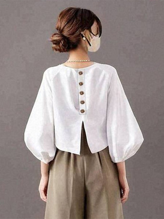 カジュアル セットアップ ラウンドネック 七分袖 ワイドレッグ 無地 シンプル レディースファッション