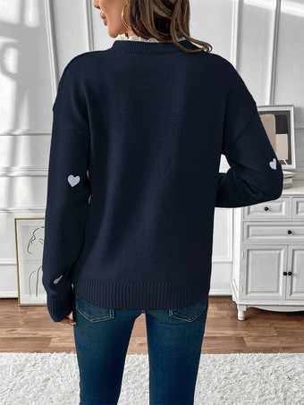 ハートプリントVネックセーター（レディース）2025