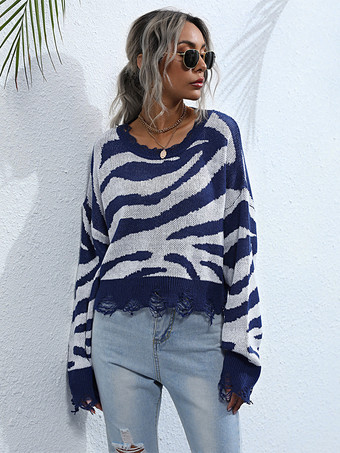 ゼブラ柄リラックスフィットセーター（レディース）2025