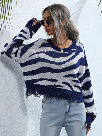 ゼブラ柄リラックスフィットセーター（レディース）2025