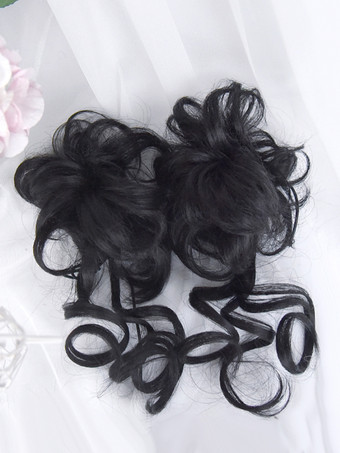 Sweet Lolita Wigs Black Two Buns Black Lolita Accessories
