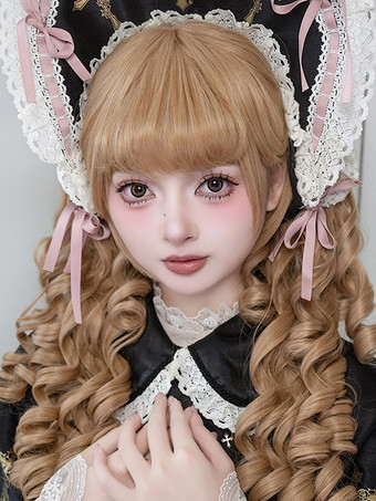 スイートロリータウィッグ ローマンカール ゴールデンロリータアクセサリー