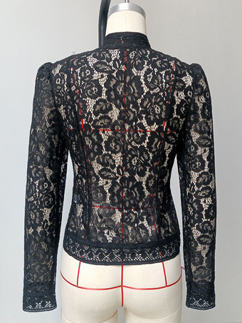 マンダリンカラーのレーストップス（中国風フロッグボタン付き、女性用）2026年