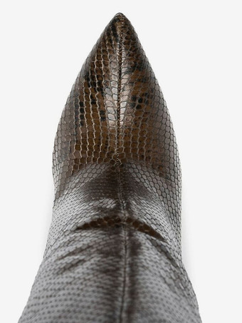 Women's Sexy Over The Knee Boots Pointed Toe Snake Pattern High Heel Thigh High Boots