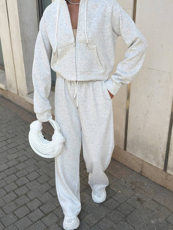 Y2K クロップド ジップ パーカー＆ジョガーパンツ レジャー トラックスーツ セット レディース 2025