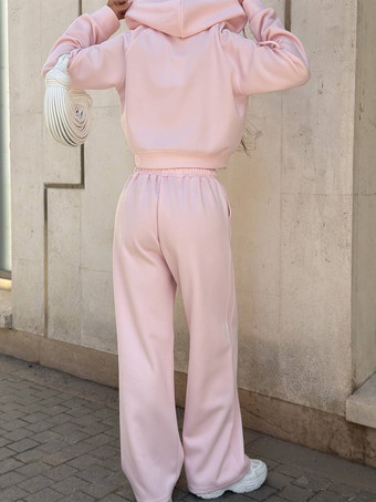 Y2K クロップド ジップ パーカー＆ジョガーパンツ レジャー トラックスーツ セット レディース 2025