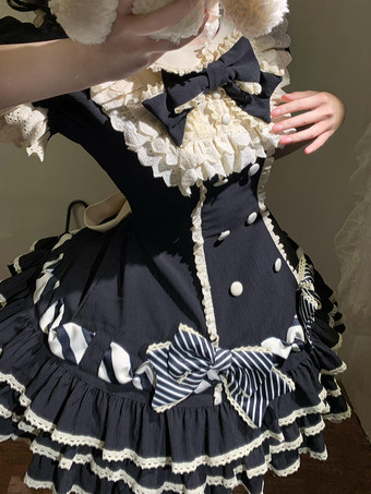 スイートロリータドレスケーキ半袖フリルリボンドレス甘いピンクのロリータドレス帽子付き