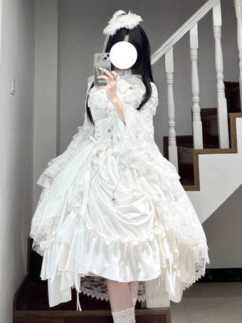 ゴシックロリータスカート フリル ブラック ホワイト スカート カマーバンド付き