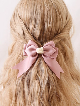 ピンクヘッドドレス スイートロリータアクセサリー ピンクのリボン ヘッドウェア