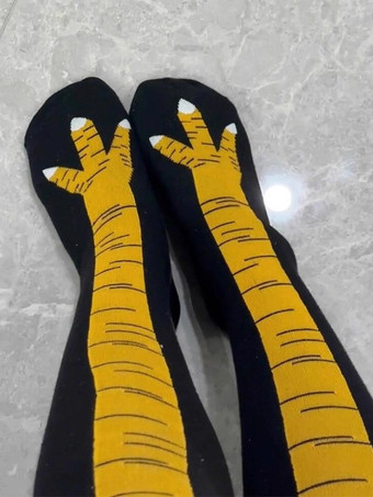 ユニセックスおもしろ鶏の足ソックスヨガソックスサイズMはふくらはぎ丈ソックス、Lは膝上ソックス