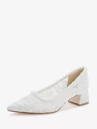 bonsドルガバ　パンプス　ビジュー　レース　ホワイト　ブライダルシューズ bons様専用ドルガバ パンプス ビジュー レース ホワイト ブライダル